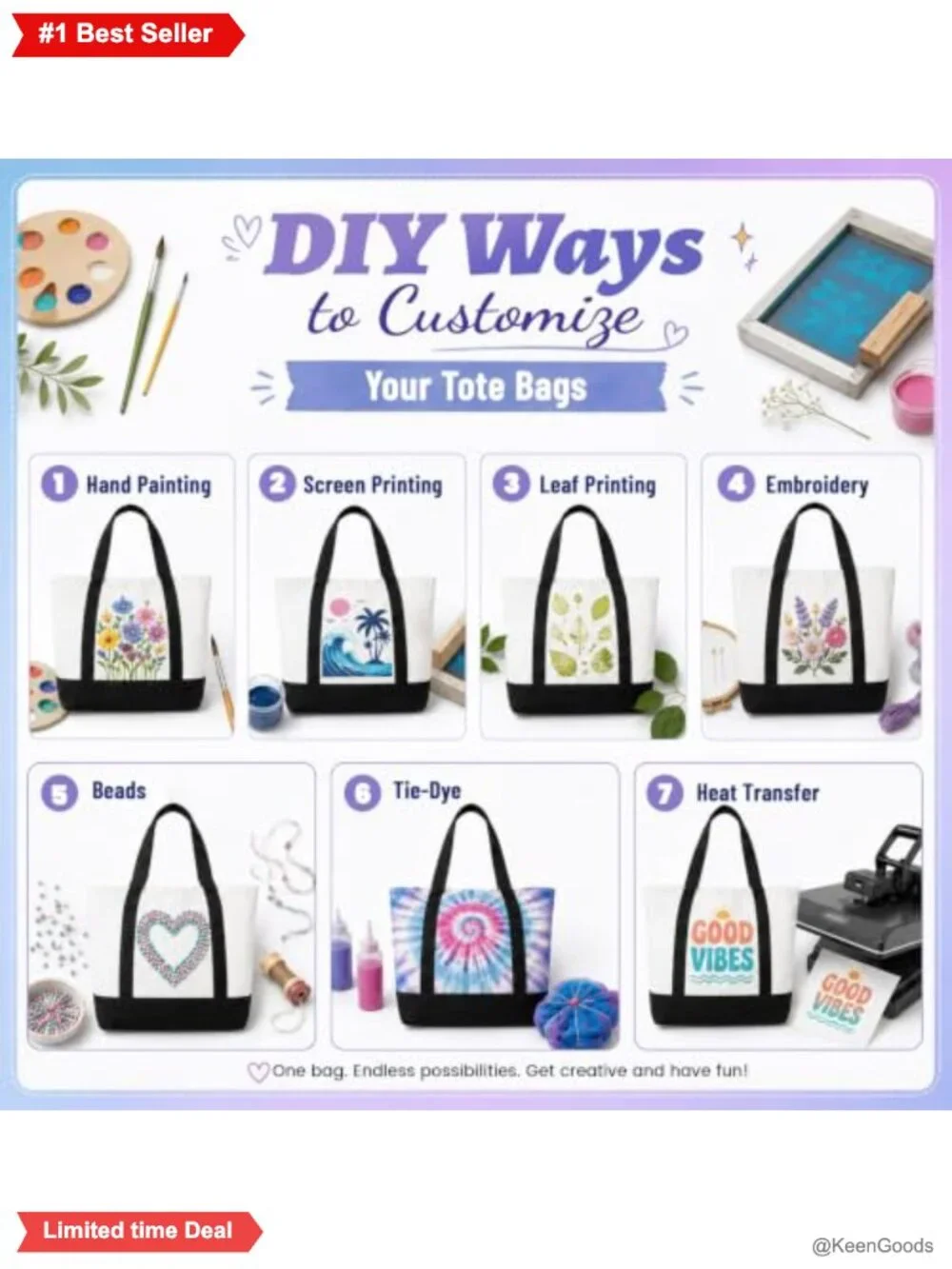 Canvas Tote Bags 10 Pack Large 18.5x15x5.5in Long Handle Reusable